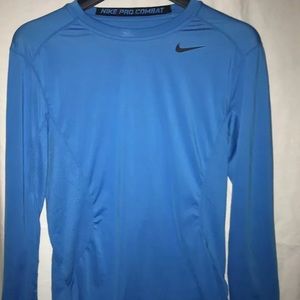 Nike Pro Combat Men's Dri-Fit Fitted Athletic Size Small S Long Sleeve Shirt